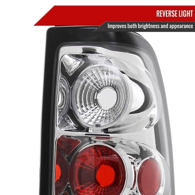 1999-2002 Chevy Silverado/ 1999-2006 GMC Sierra Tail Lights Chrome/Clear Lens