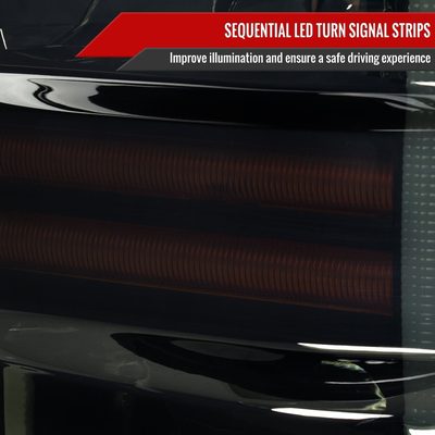 2008-2010 Ford F-250/350/450/550 SuperDuty LED Signal Factory Headlights Black