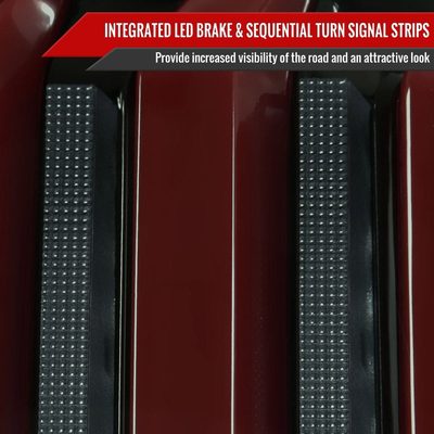 2007-2013 Toyota Tundra Sequential Red LED Bar Tail Lights Glossy Black/Smoke