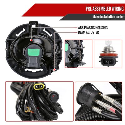 2015-2020 Dodge Charger H11 Projector Fog Lights Kit Chrome/Clear Lens