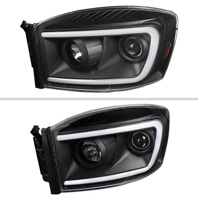 2006-2008 Dodge RAM 1500/ 06-2009 2500 3500 LED CBar Projector Headlights Black