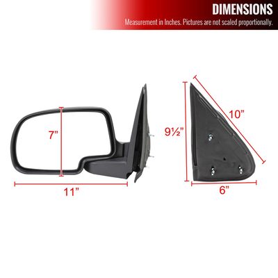 1999-2002 Chevy Silverado/Suburban/Sierra/Yukon Black Passenger Side Mirror