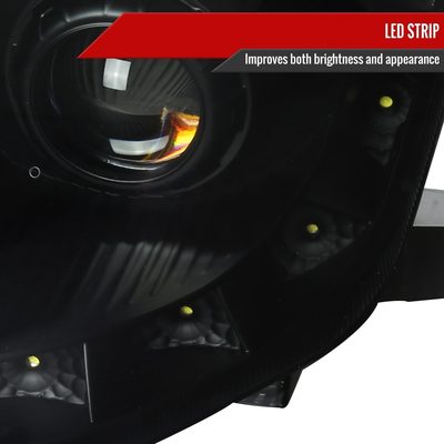 2006-2009 Nissan 350Z SMD LED Light Strip Projector Headlights Black/Smoke
