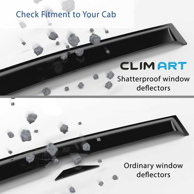 Clim Art Wind Deflectors for Subaru Outback 2020-2025 Tape-On Dark Smoke 6Pcs