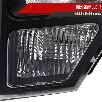 2009-2014 Ford F-150 Factory Style Headlights Matte Black Housing/Clear Lens