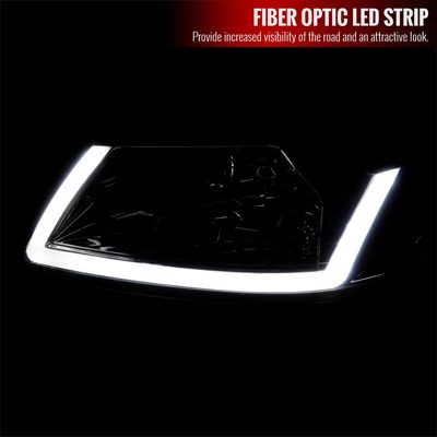 1999-2004 Ford Mustang LED Bar Factory Headlights Amber Reflector Chrome/Smoke