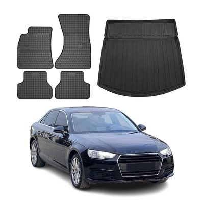 2017-2025 Audi A4 Sedan Floor Mats & Cargo Liner Full Set All Weather Black