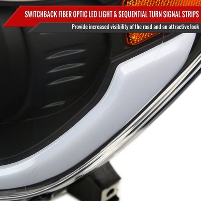 2014-2021 Toyota Tundra LED Turn Signal LED Bar Projector Headlights Black