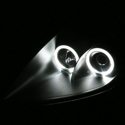 2000-2005 Mitsubishi Eclipse Dual Halo Projector Headlights Matte Black/Clear