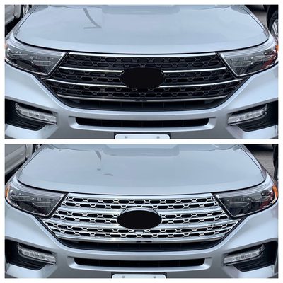 2020-2024 Ford Explorer Grille Overlay Chrome 1Pcs ABS Plastic