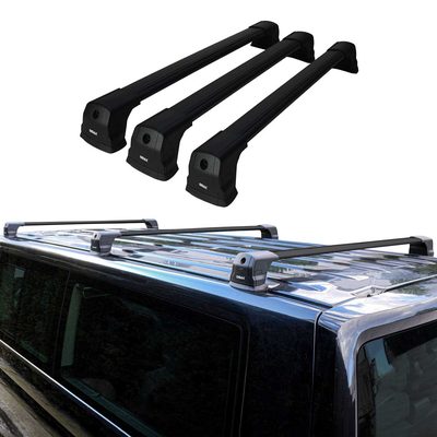 2015-2018 Chevrolet City Express Roof Rack Cross Bars 3Pcs Black