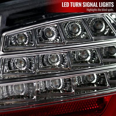2006-2008 BMW E90 3 Series Sedan LED Tail Lights Chrome/Red Clear Lens
