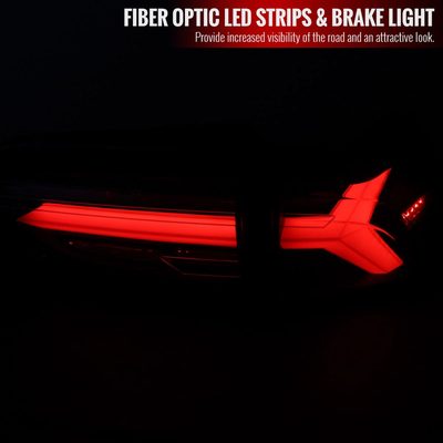 2019-2024 Toyota RAV4 Red LED Bar Signal Tail Lights Matt Black/Clear