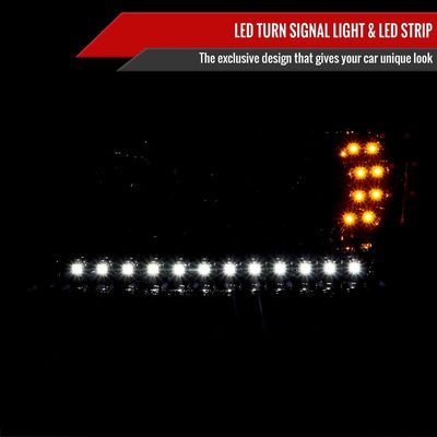 2001-2011 Ford Ranger Projector Headlights LED Light & LED Signal Jet Black