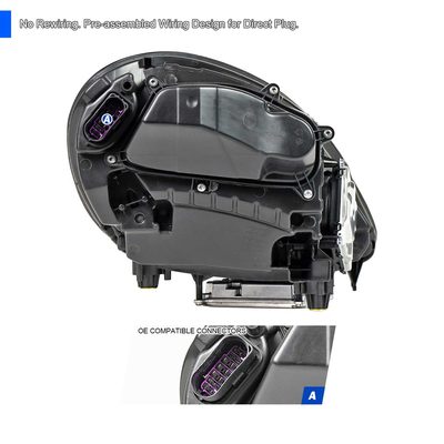 For Porsche Panamera 2017-2022 Matrix LED Projector Headlights DRL Matte Black Clear Lens Glossy Trim