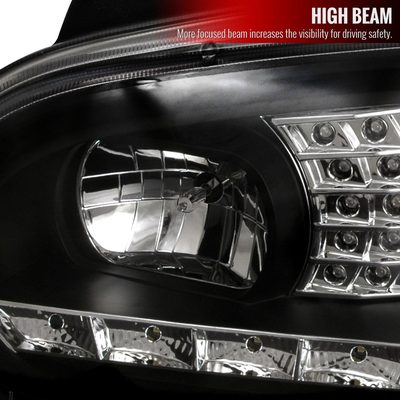 1999-2006 VW Golf Mk4 GTI/R32 Cabrio Headlights R8 LED Light&LED Signal Black
