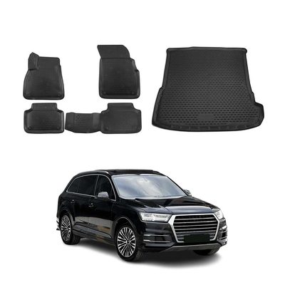 2017-2026 Audi Q7 Floor Mats & Cargo Liner Full Set All Weather Black