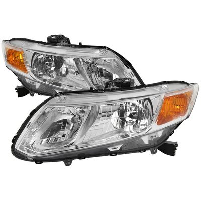 2012-2013 Honda Civic Coupe/ 2012-2015 Civic Sedan Crystal Headlights Chrome