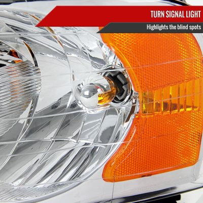 2002-2005 Dodge RAM 1500/ RAM 2500 3500 Headlights Amber Reflectors Chrome