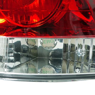 1993-1997 Honda Del Sol Tail Lights Chrome Housing/Red Clear Lens