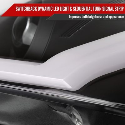 2005-2010 Pontiac G6 Projector Factory Headlight LED Bar Turn Signal Black