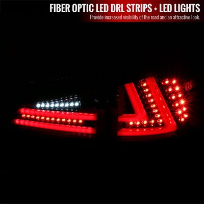 2006-2008 Lexus IS250/IS350 LED Tail Lights & Trunk Lights Jet Black/Clear