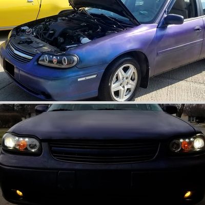 1997-2005 Chevy Malibu/Oldsmobile Cutlass Dual Halo Projector Headlights Black