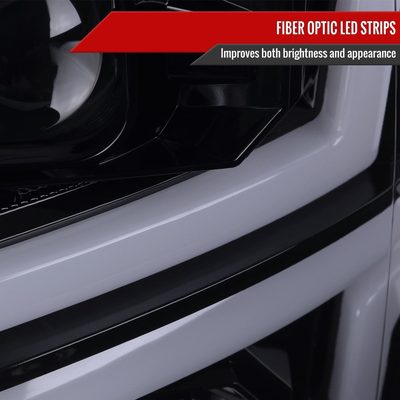 2015-2019 Chevy Silverado 2500HD/3500HD LED Signal Projector Headlights Smoke