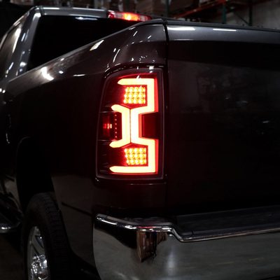 2019-2024 Dodge RAM 2500/3500 Red LED Bar Signal Tail Lights Black/Clear