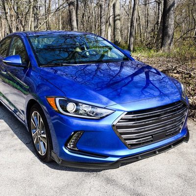 2017-2018 Hyundai Elantra Matte Black Polypropylene 3Pcs Bumper Lip