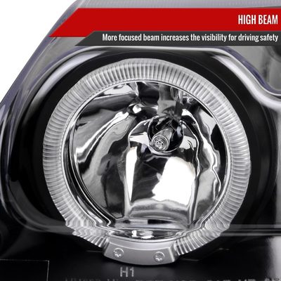 1999-2004 Ford Mustang Dual Halo Projector Headlights Matte Black/Clear Lens