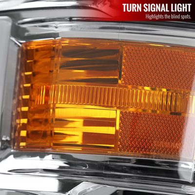 2014-2015 Chevy Silverado 1500 LED Bar Factory Style Headlights Chrome/Clear