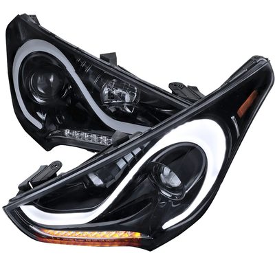 2012-2017 Hyundai Veloster LED Bar Projector Headlights Signal Lights Black