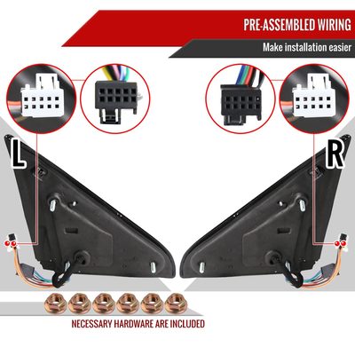 2013-2017 Dodge RAM 1500/2500/3500 Auto-Fold Heated ATS & Manual Side Mirrors