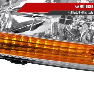 1998-2002 Honda Accord Factory Crystal Headlights Amber Reflector Chrome/Clear