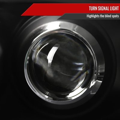 1998-2002 Chevy Camaro Dual Halo Projector Headlights Matte Black/Clear Lens