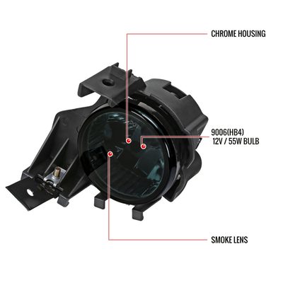 2008-2011 Subaru Impreza WRX 9006 HB4 Fog Lights Kit & Switch Chrome/Smoke