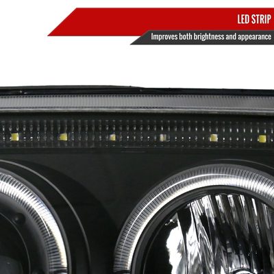 1999-2005 VW Jetta/Bora Mk4 Dual Halo Projector Headlights LED Light Black