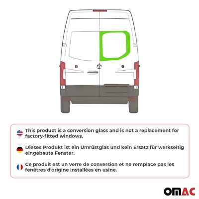 2019-2026 Mercedes Sprinter W907 910 Window Glass Right Barn Door L1 L2 L3 L4