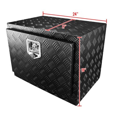 24" Heavy Duty Black Underbody Truck Tool Box w/ T-Handle Latch Lock & Keys