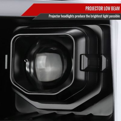 2011-2016 Ford F-250 F-350 F-450 F-550 LED CBar Projector Headlights Black