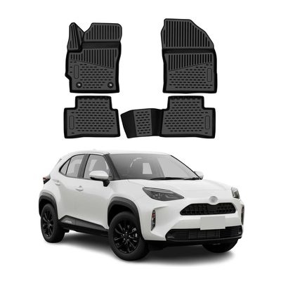 OMAC Floor Mats Liner for Toyota Corolla Cross Hybrid 2023-2026 Rubber TPE Black