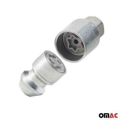 Wheel Lock Kit for Volvo C30 2007-2013 M12X1,5 Galvanized Silver 4Locks & 1Key