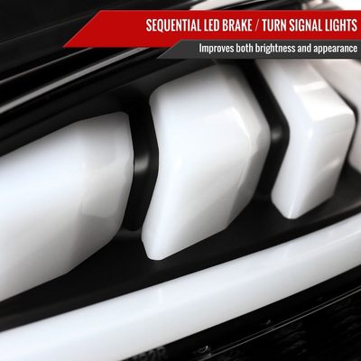 2010-2016 Hyundai Genesis Coupe White Bar LED Tail Lights Matt Black/Clear