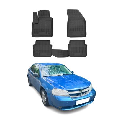2008-2014 Dodge Avenger Floor Mats Liners Full Set All Weather Black