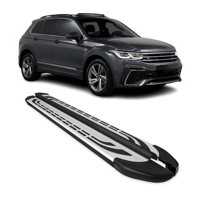 2009-2017 VW Tiguan Running Boards Side Steps Silver & Black