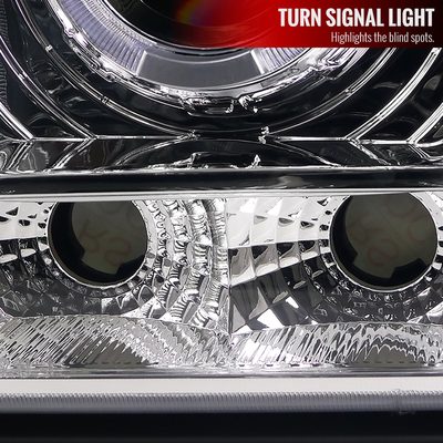 1997-2001 Jeep Cherokee Halo Projector Headlights SMD LED Light Strip Chrome