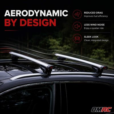 G3 Roof Racks for Mitsubishi Eclipse Cross 2018-2024 Alu Lockable 2Pcs Gray