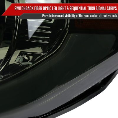 2014-2021 Toyota Tundra LED Turn Signal LED Bar Projector Headlights Smoke