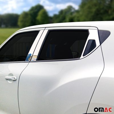 2011-2017 Nissan Juke Window B Pillar Posts Door Trim Cover Stainless Steel Silver 6x
